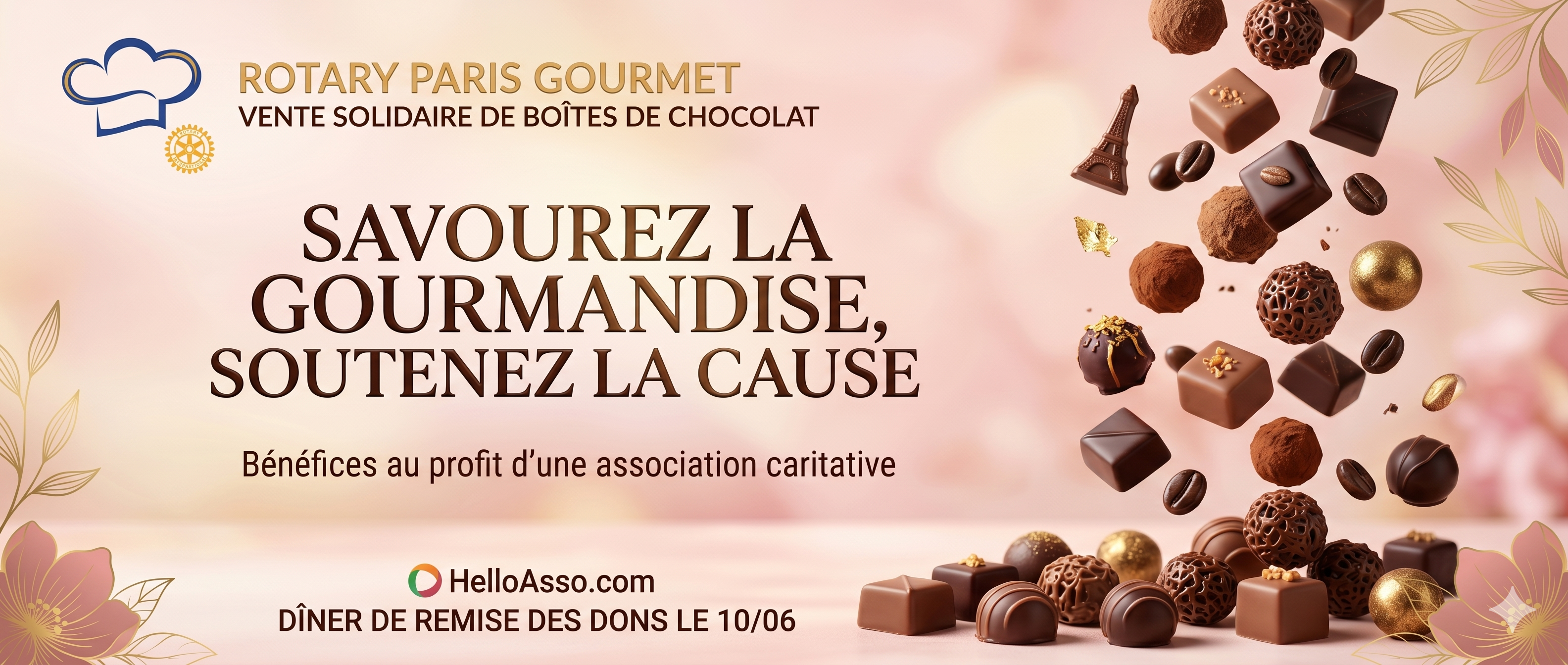 Opération Chocolats Solidaires - Boîte de 16 chocolats - Rotary Paris Gourmet